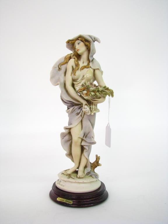 G Armani Sculpture, "Winter - Lady with Cowl": Giuseppe Armani sculpture "Winter - Lady with Cowl", 0184-C, with original box