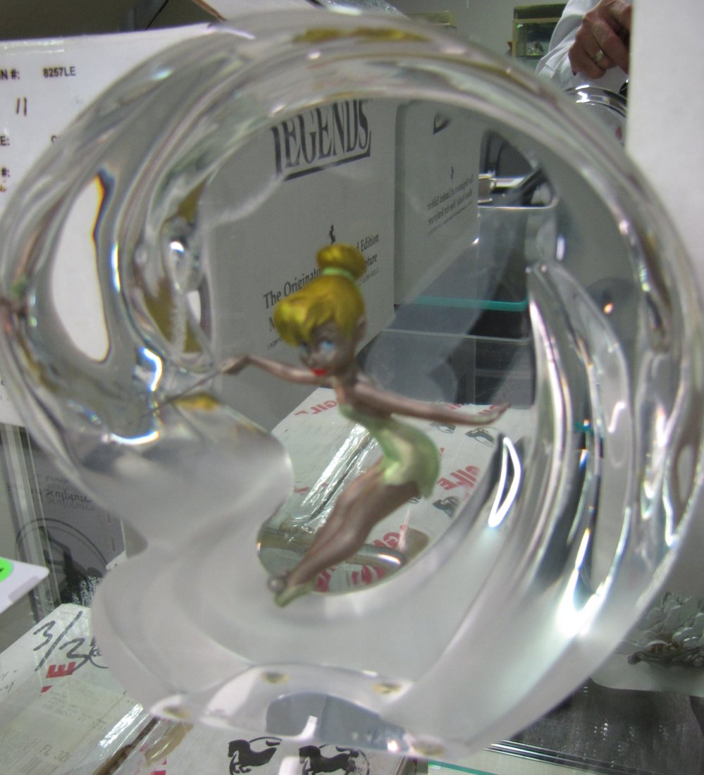 Legends Disney Acrylic Sculpture, Tinkerbell: Legends Disney acrylic sculpture, with hand painted mixed media figures, "A Touch of Magic", depicting Tinkerbell, Limited Edition 11/1250, 6" high, with original box