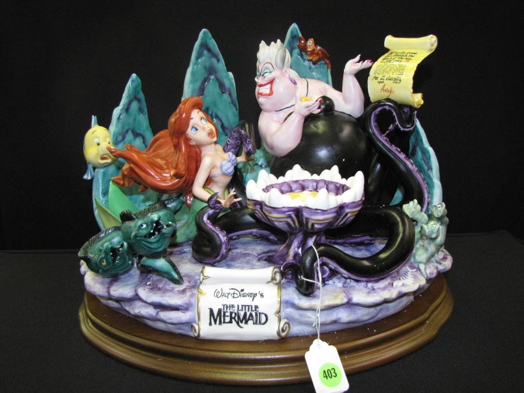 Capodimonte Laurenz Figural Grouping: Capodimonte Laurenz figural grouping, "The Little Mermaid", 12" high, #73/500, with original foam container
