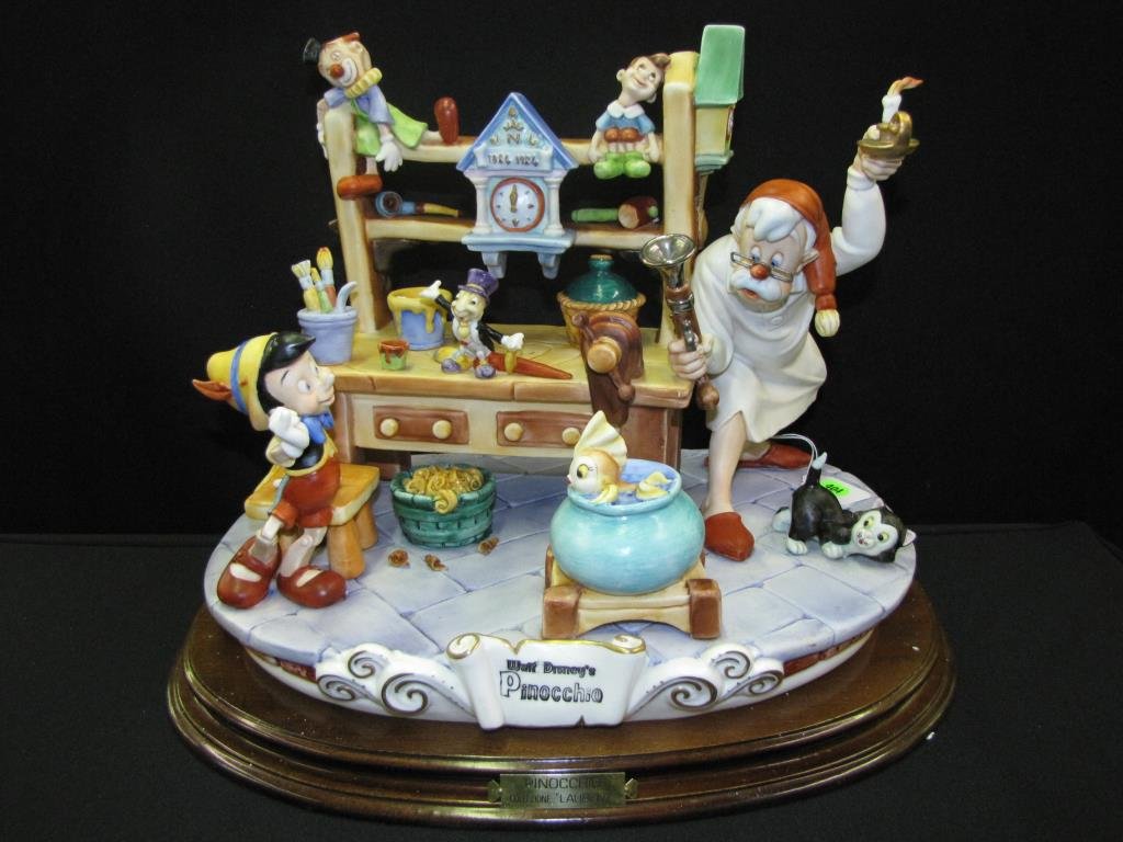 Capodimonte Laurenz Figural Grouping: Capodimonte Laurenz figural grouping, "Pinocchio", 13.5" high, #64/2500, with original foam container
