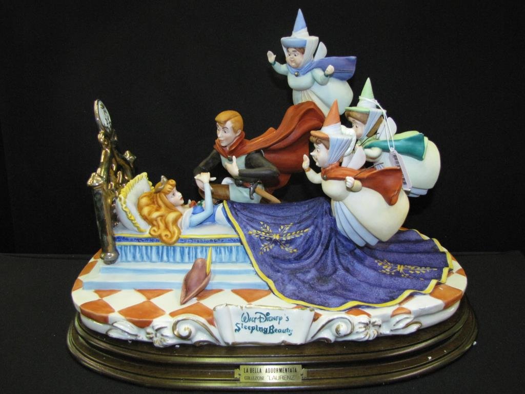 Capodimonte Laurenz Figural Grouping: Capodimonte Laurenz figural grouping, "Sleeping Beauty", 13.5" high, numbered limited edition, with original foam container