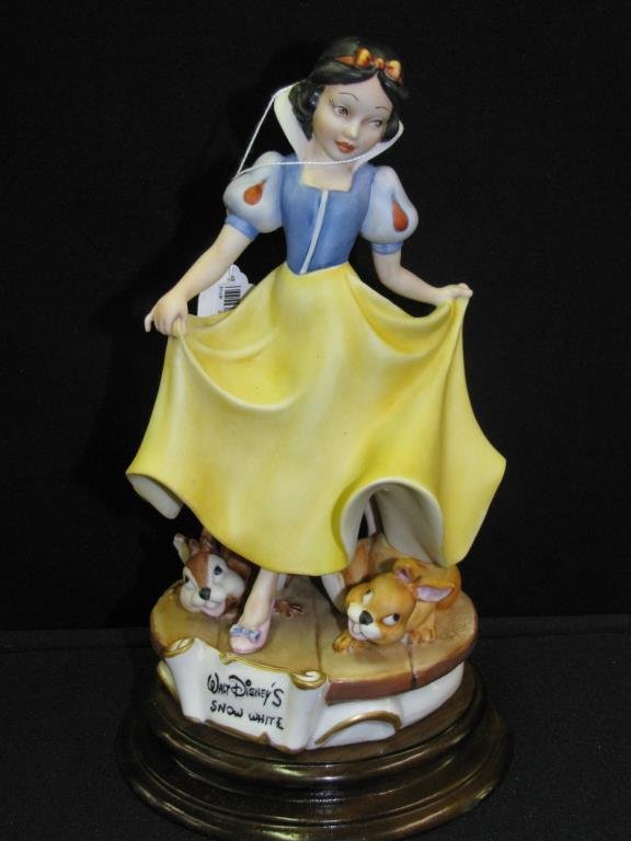 Capodimonte Laurenz Figural Grouping: Capodimonte Laurenz figural grouping, "Snow White", 10.5" high, limited edition #61/5000, with original foam container