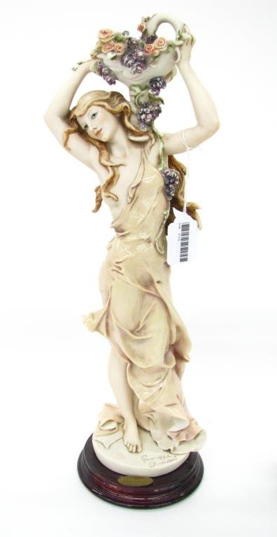 G Armani Sculpture, "...Girl with Flowers": Giuseppe Armani sculpture "Lilac and Roses - Girl with Flowers", 0882C, Limited Edition #4411/7500, with original box