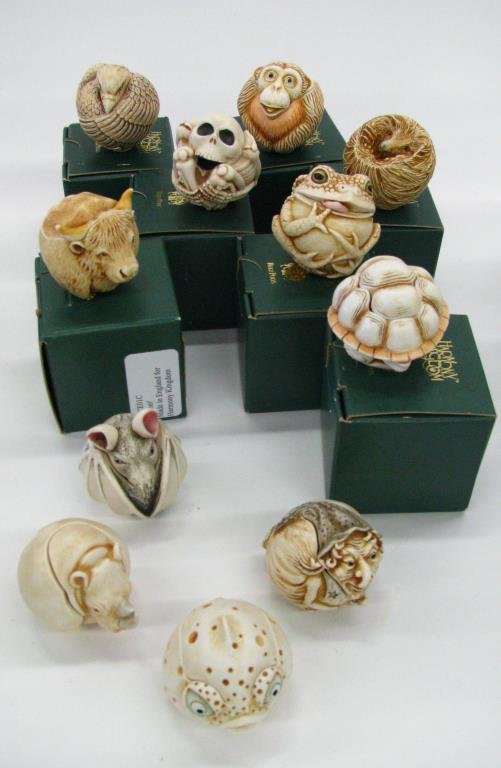 Group of 11 Harmony Kingdom Figures: Group of 11 Harmony Kingdom figures, depicting animal figures, seven with original boxes