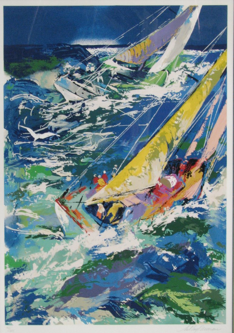 Leroy Neiman Serigraph, \"Sailing at High Seas II\": Leroy Neiman, 40\" x 27.5\", serigraph, \"Sailing at High Seas II\", signed lower right, #42/385, (from the Berghoff Estate in Ft. Wayne)