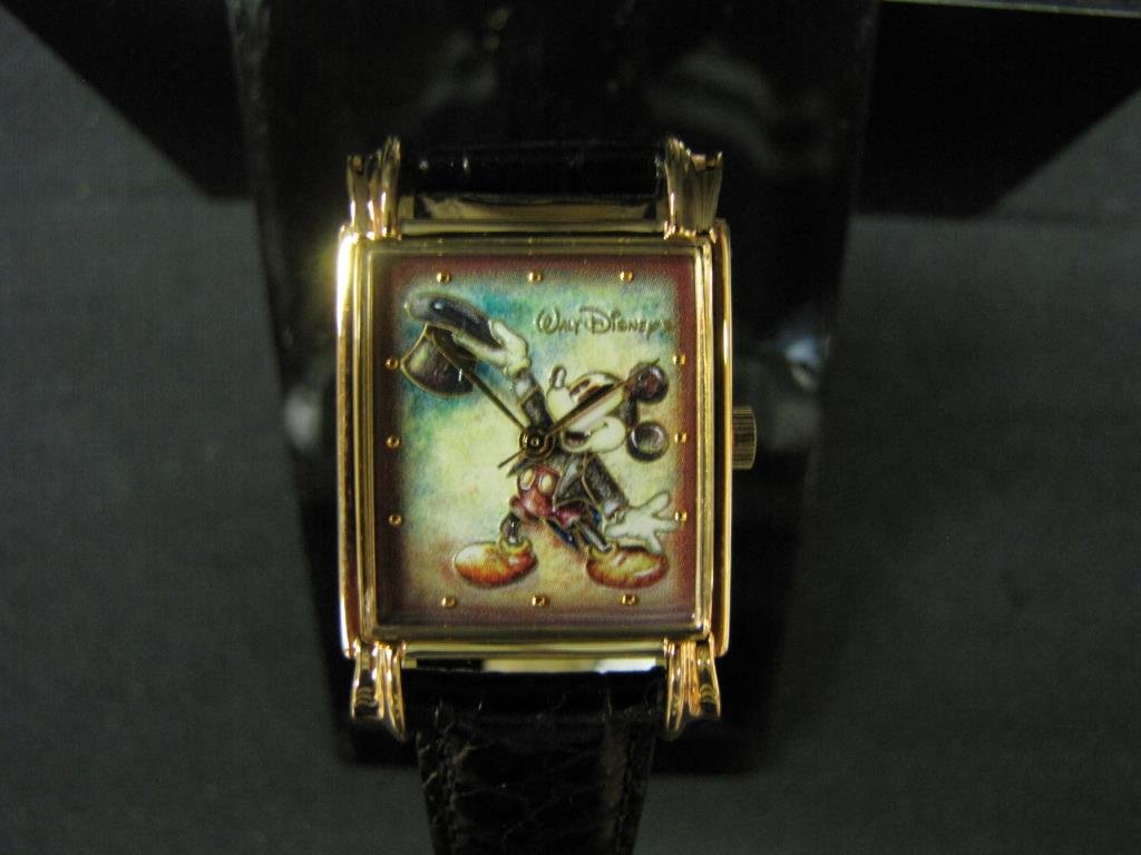 Mickey Magician Limited Edition Watch: Mickey Magician Limited Edition watch, with Mickey Mouse the Magician on the face of the watch, including case with Mickey hands and watch, Limited Edition Series of 3,000, with C of A, with original 