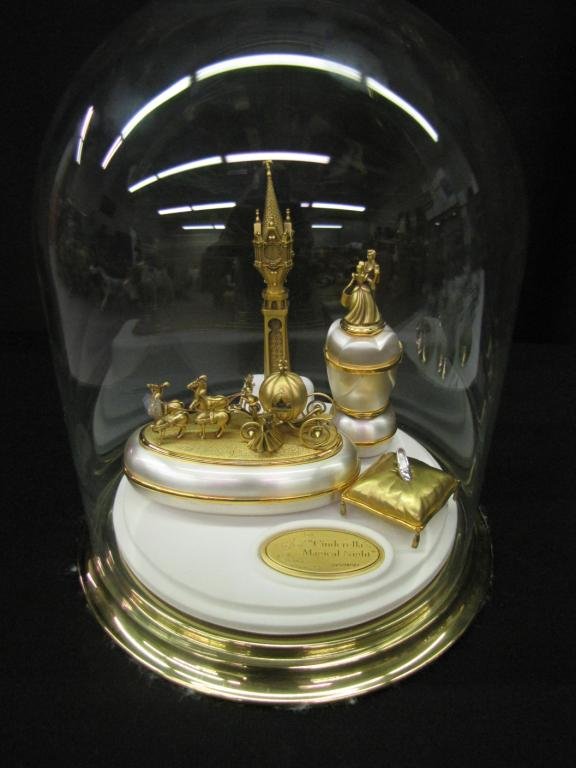 Olszewski Disney Figural Groupings with Dome: Olszewski Disney Figural Groupings with Dome depicting "Cinderella's Magical Night", 10" tall, with original box