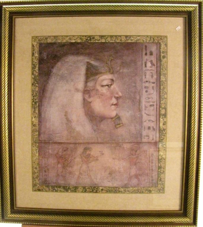 Pair of Framed, Decorator Prints: Two Decorator, Framed Prints entitled: "Cleopatra" and "Ramses", signed Parrish framed 37.5x33.5