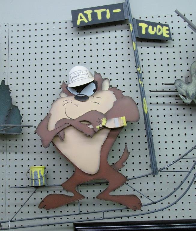 Curtis Jere Cast Metal Sculpture, Looney Tunes: Curtis Jere Cast Metal Sculpture, Looney Tunes, depicting Tasmanian Devil Street Maintenance