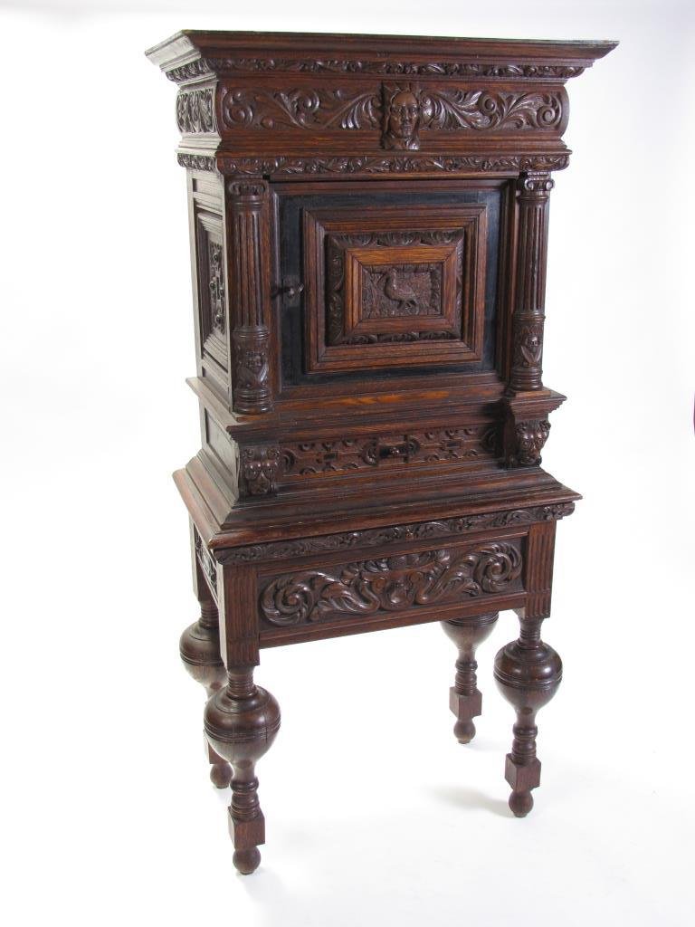 Antique, Highly Carved English Cabinet (1 of 10)
