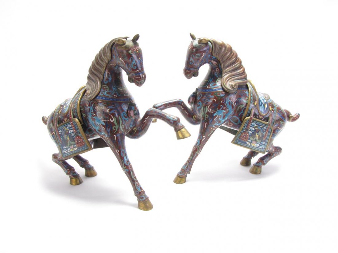Pair of Chinese Cloisonne Horses (1 of 6)