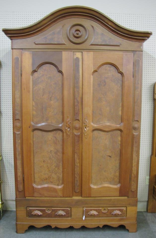 Antique Walnut Knockdown Wardrobe (1 of 3)