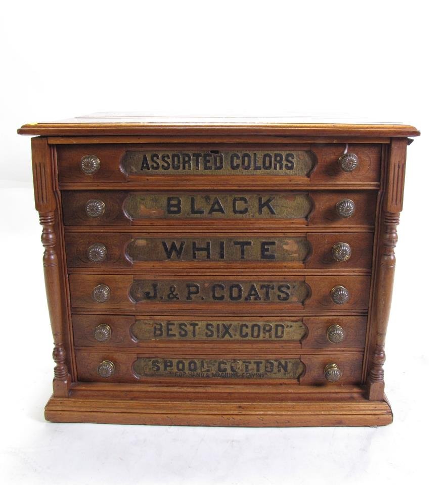 Antique Coats Spool Cabinet, Six Drawer (1 of 5)
