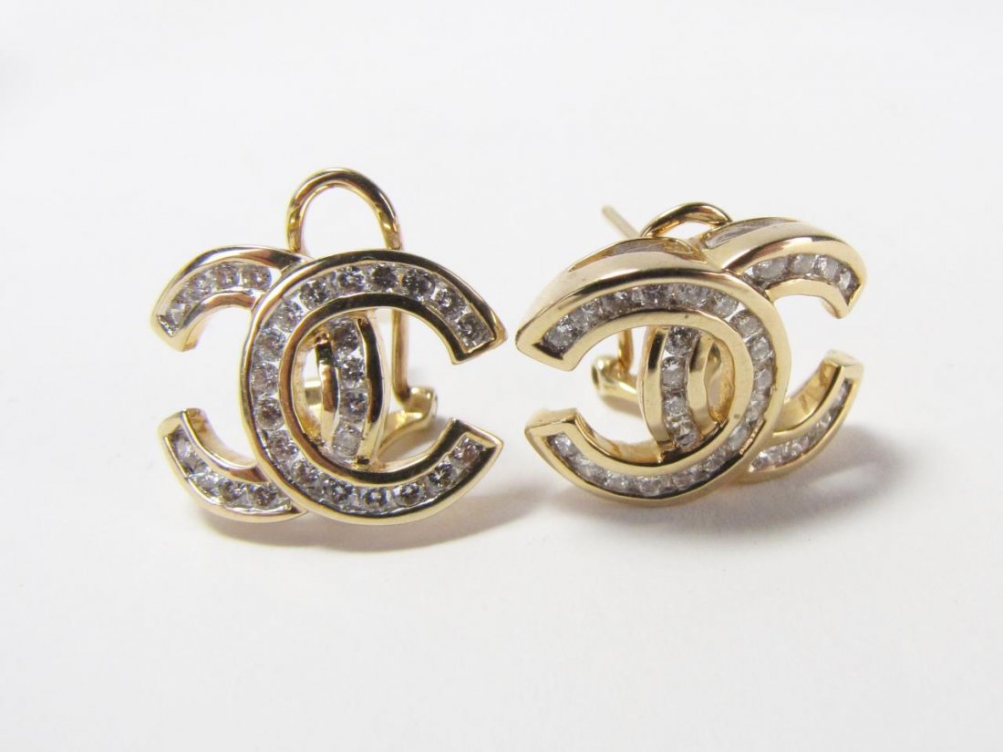 14k gold 2024 chanel earrings