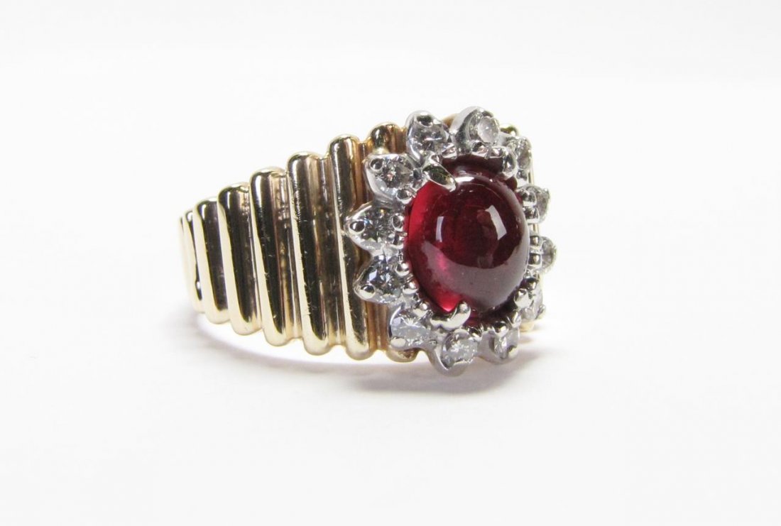 14K Yellow Gold Ruby, Diamond Ring (1 of 2)