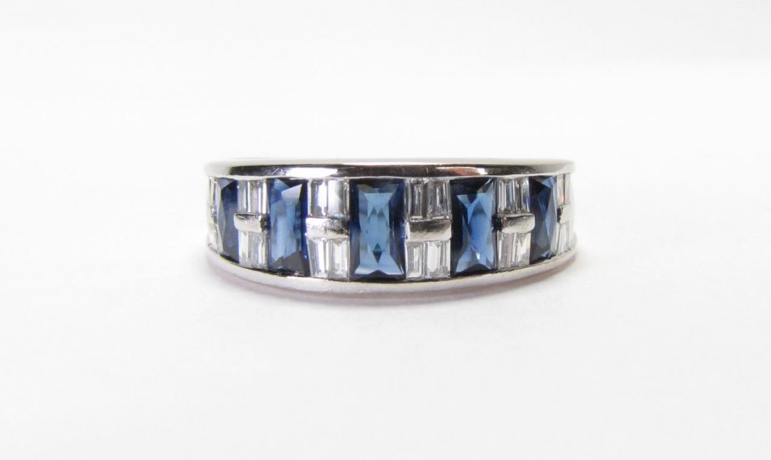 14K White Gold Sapphire, Diamond Ring (1 of 3)