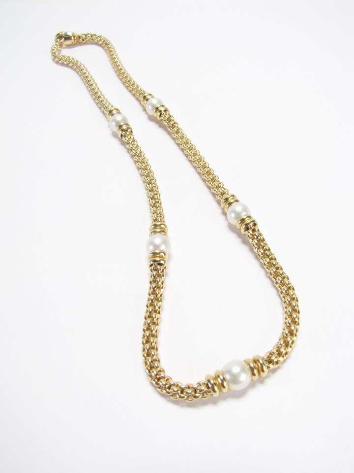 18K Yellow Gold Fope Pearl Rope Style Necklace (1 of 1)