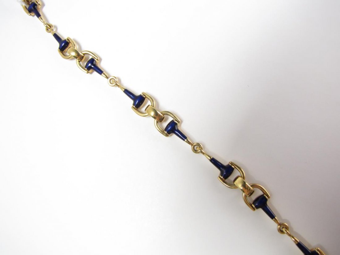 18K Yellow Gold and Enamel Link Bracelet (1 of 3)