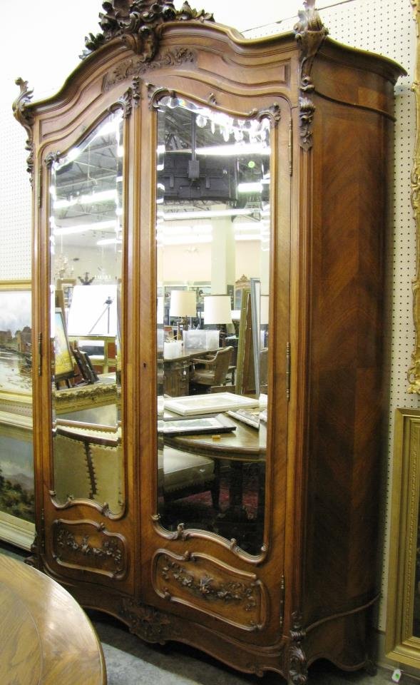 Antique French Mirrored Door Armoire (1 of 10)