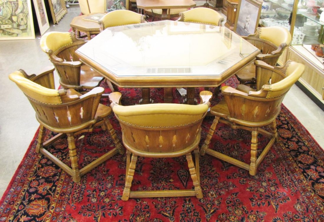 Romweber Viking Oak Poker Table and 7 Chairs Sep 12, 2015 Wickliff