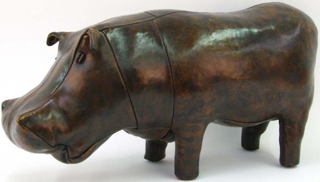 Omersa, Leather Hippo Footstool (1 of 10)