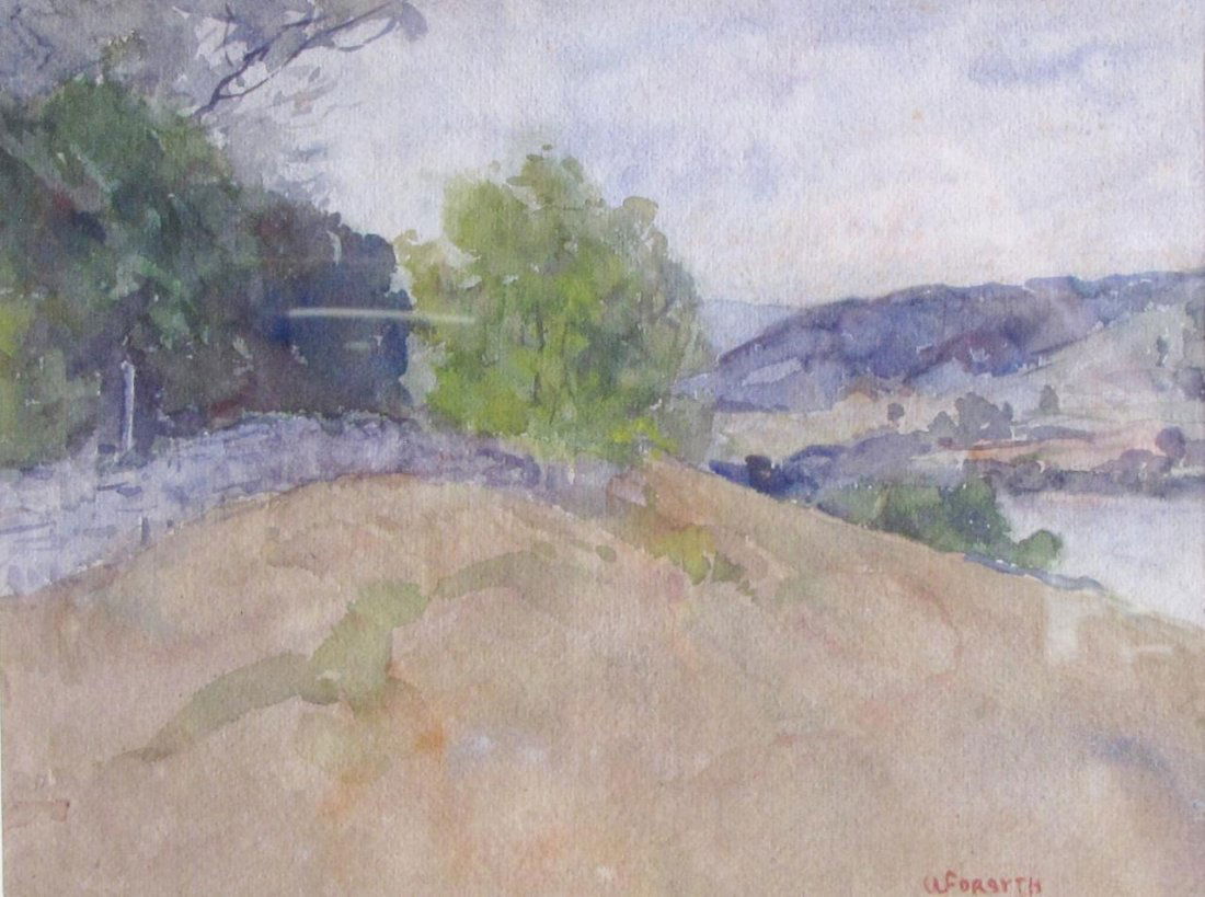 William J Forsyth 10x13 WC Ohio River Landscape (1 of 3)