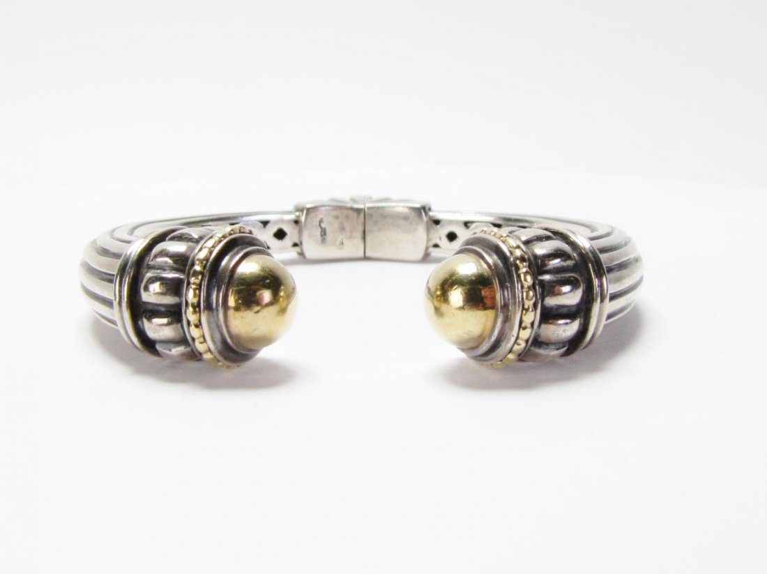 Lagos Caviar 18K Hinged Cuff Bracelet (1 of 4)