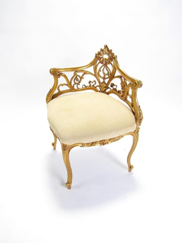 Vintage Gold Gilt Corner Chair (1 of 2)