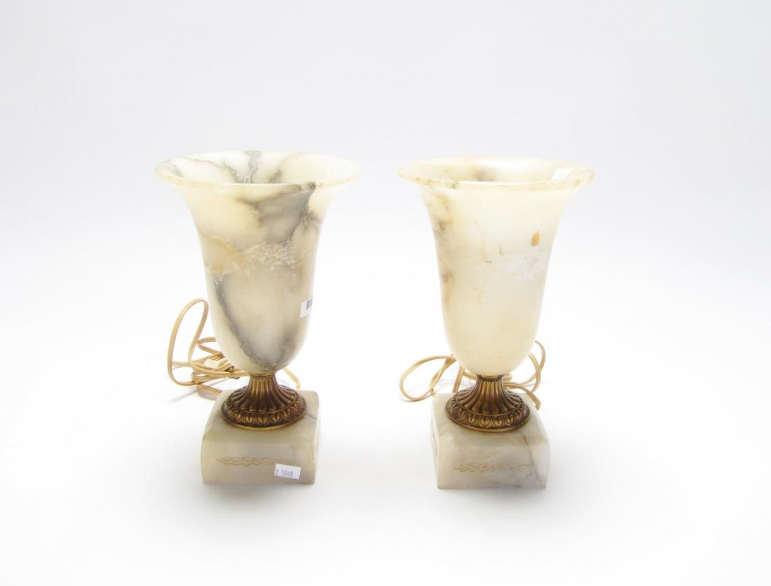 Pair of Art Deco Alabaster Lamps (1 of 4)