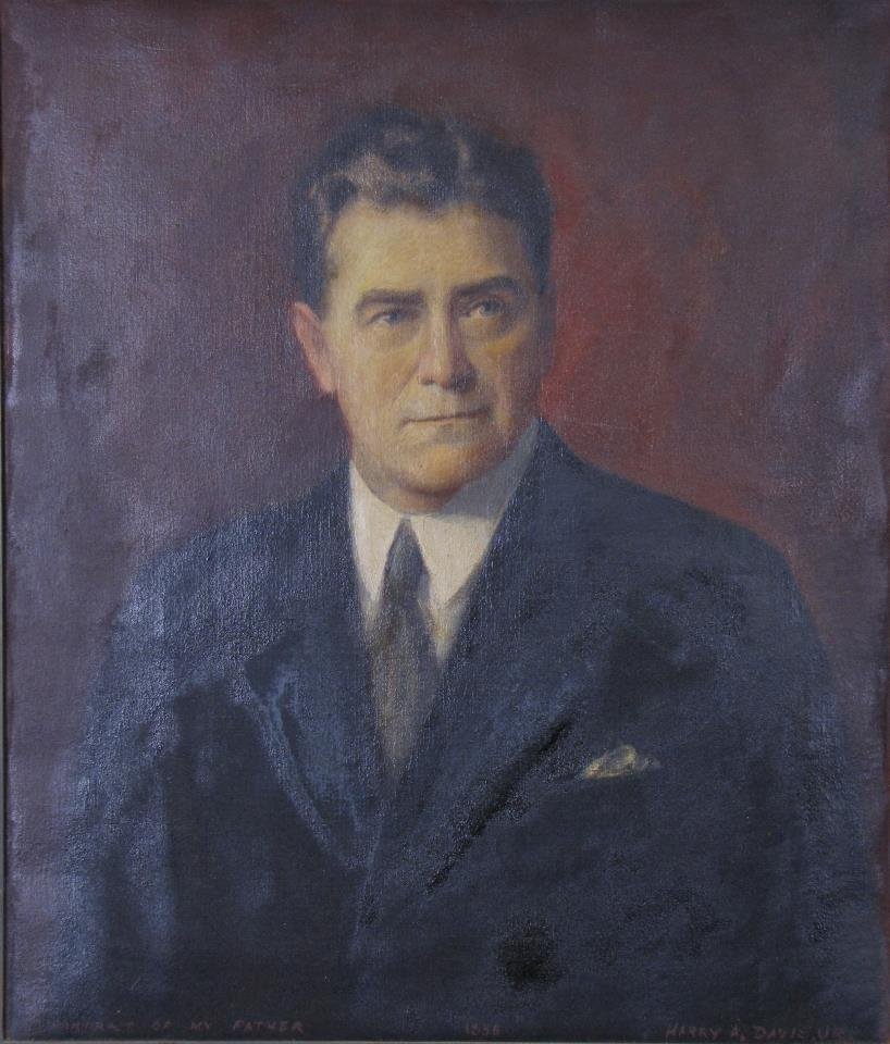 Harry A Davis 26x22 O/C Portrait of My Father (1 of 5)