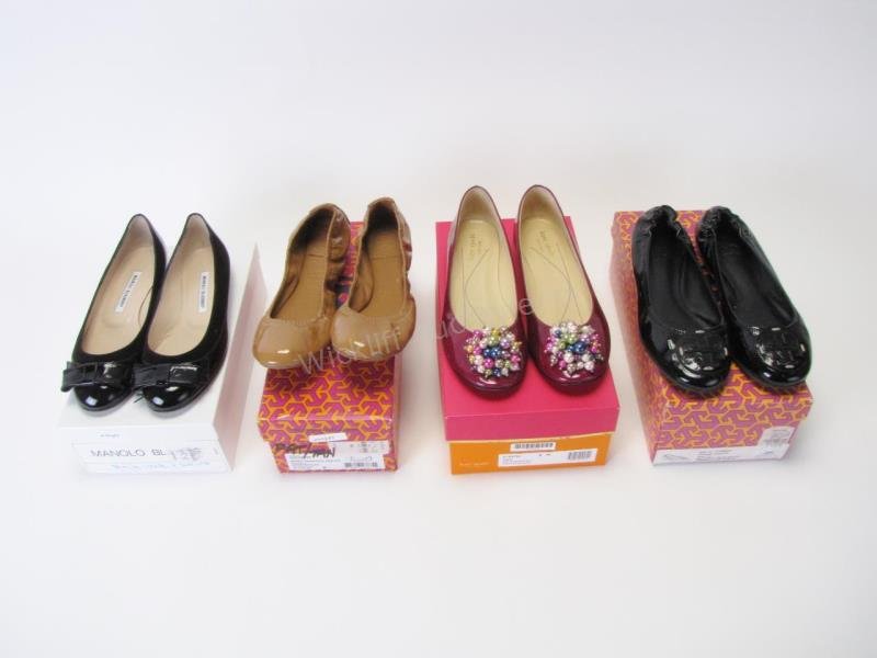 Four Pair of Designer Shoes: Manolo Blahnik; Tory (1 of 10)