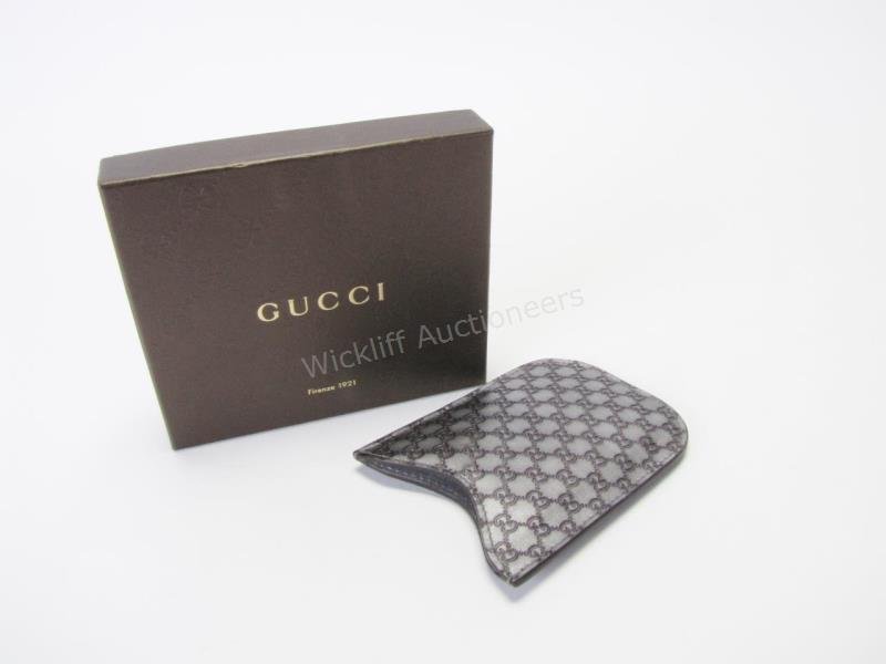 Gucci Silver Leather Monogram Smart Phone Case (1 of 4)