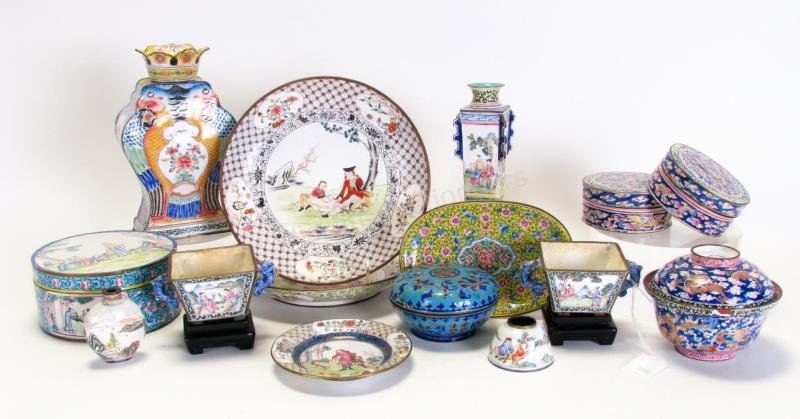 Large Group of Antique Chinese Enamelware (1 of 10)