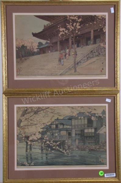 Two Japanese Woodblock Prints, Hiroshi Yoshida (1 of 7)