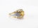 18K, Plat, Krementz Yellow Sapphire, Diamond Ring