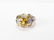 18K, Plat, Krementz Yellow Sapphire, Diamond Ring - 2