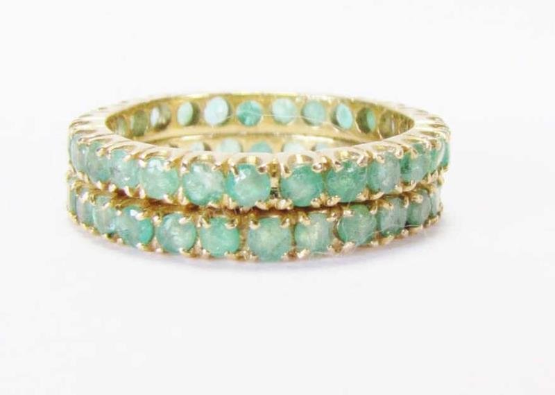 Two 14K Yellow Gold Emerald Band Rings (1 of 3)