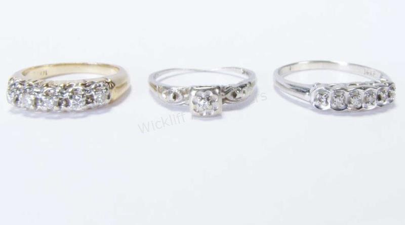 Three 14K Gold Diamond Rings (1 of 4)