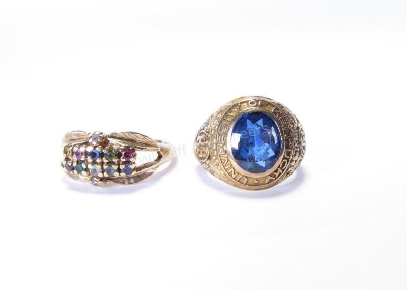 Two 10K Yellow Gold Gemstone Rings (1 of 5)
