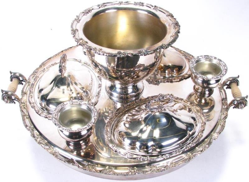 Large Sheffield Type Silver Plate Lazy Susan (1 of 5)