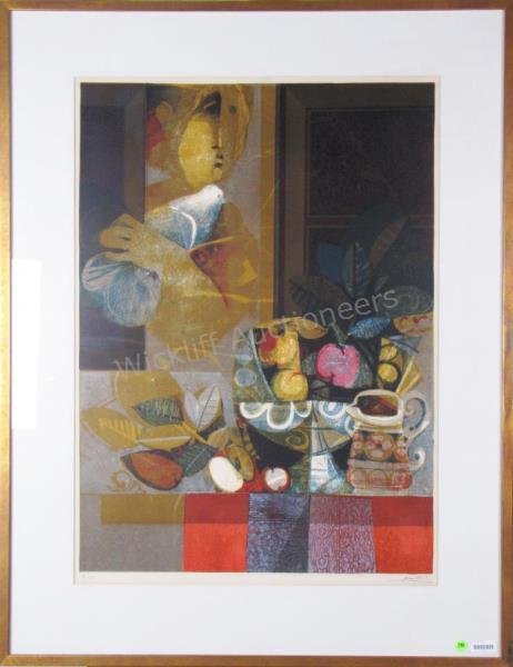Framed Ltd Ed Lithograph, "Open Window", Alvar (1 of 4)