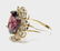 14K Yellow Gold Purple Spinel and Diamond Ring - 2