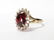 14K Yellow Gold Garnet and Diamond Ring
