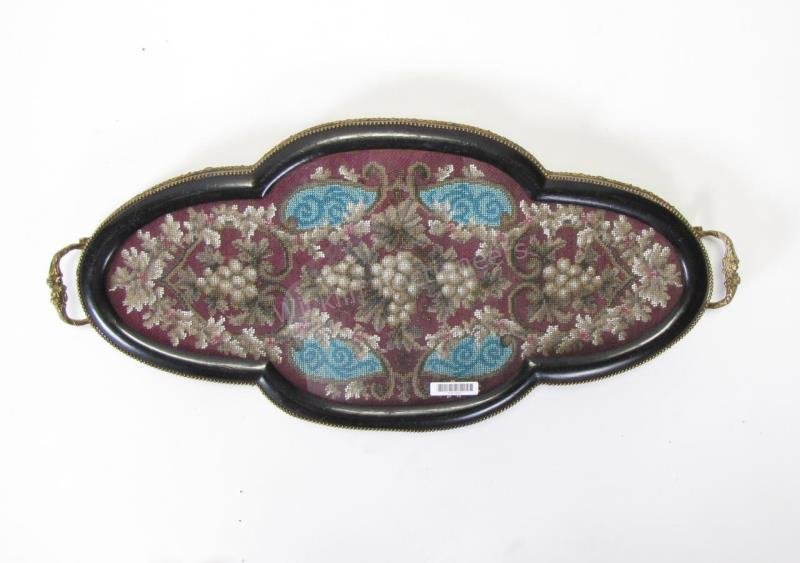 Victorian Tray with Beaded Tapestry (1 of 1)