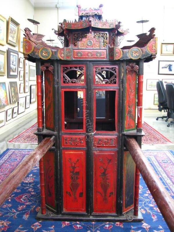 Chinese Wood Carved Sedan Chair (1 of 7)