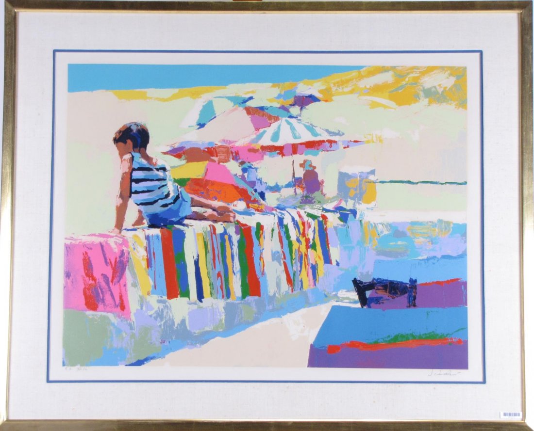 Nicola Simbari Serigraph Boy on Beach Towel (1 of 4)