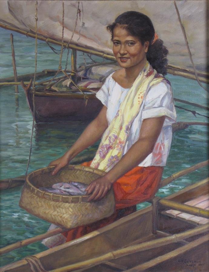 Miguel Galvez 28x22 O/C "Philippine Girl" (1 of 5)