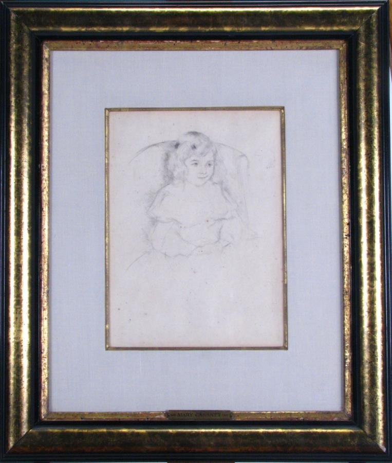 Mary Cassatt Drypoint Etching, "Sarah Smiling" (1 of 6)