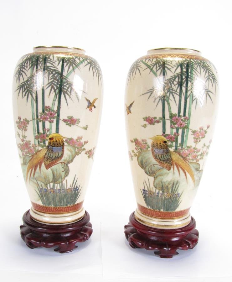 Pair of Antique Satsuma Vases (1 of 7)