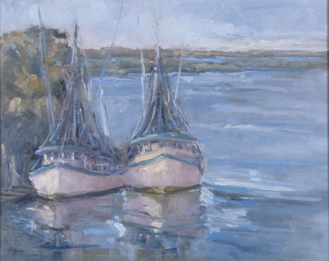 Karen Hagan 16x20 O/C Shrimp Boats (1 of 3)